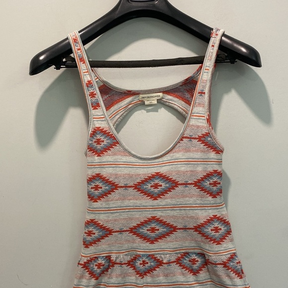 Obey Aztec Patterned Mini Dress Red and Grey - Picture 7 of 11